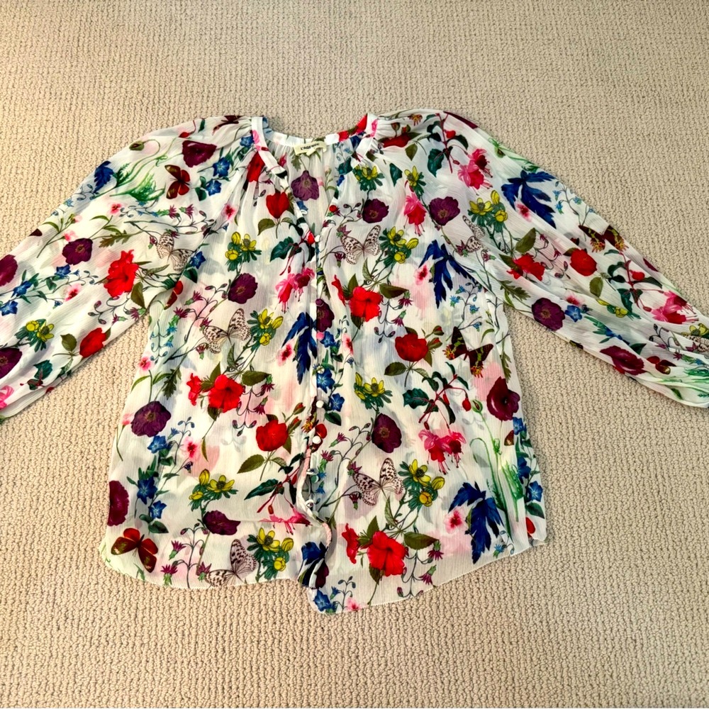 L’Agence Butterfly & Flowers Blouse